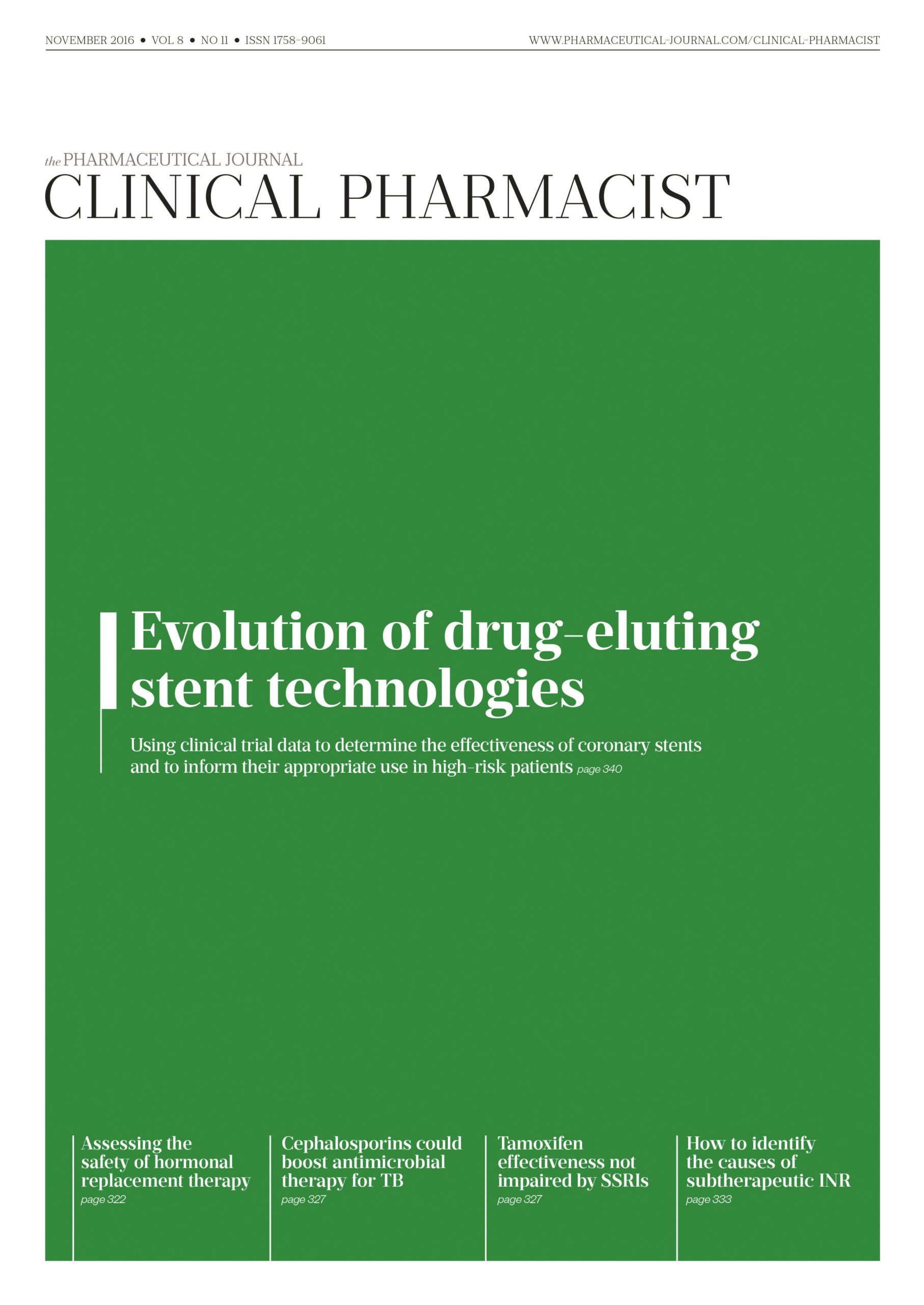 Publication issue cover for CP, November 2016, Vol 8, No 11