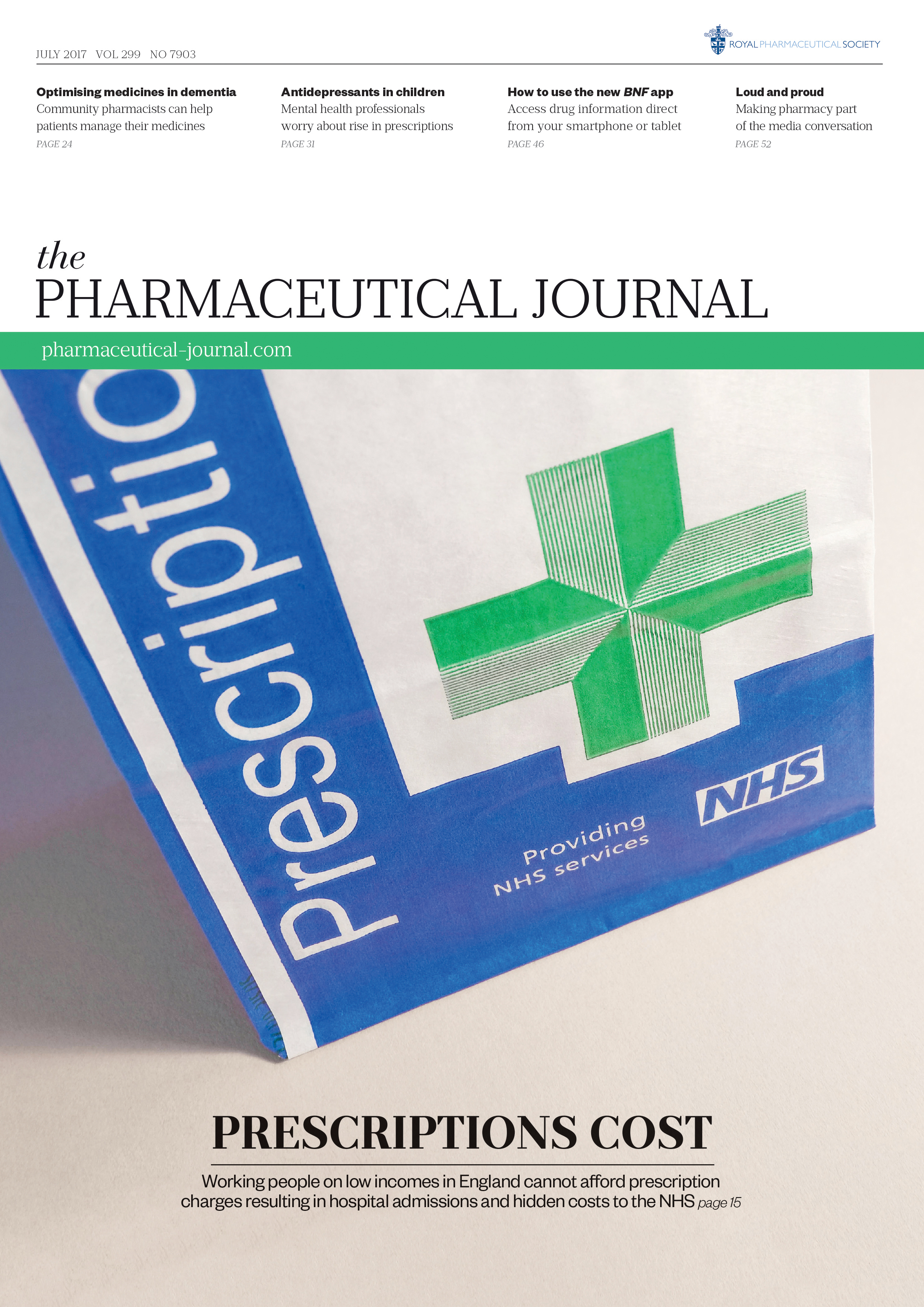 Publication issue cover for PJ, July 2017, Vol 299, No 7903