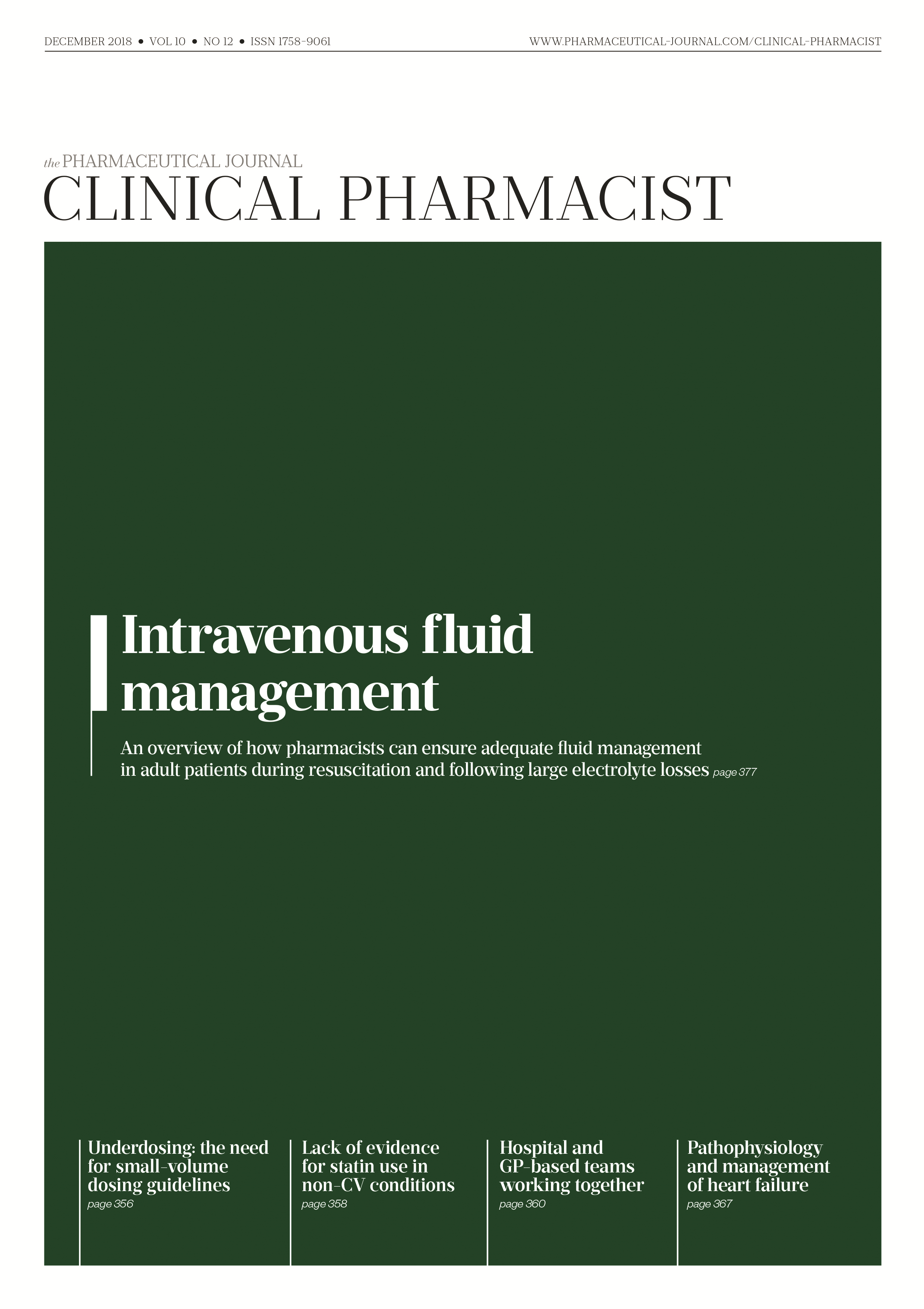 Publication issue cover for CP, December 2018, Vol 10, No 12