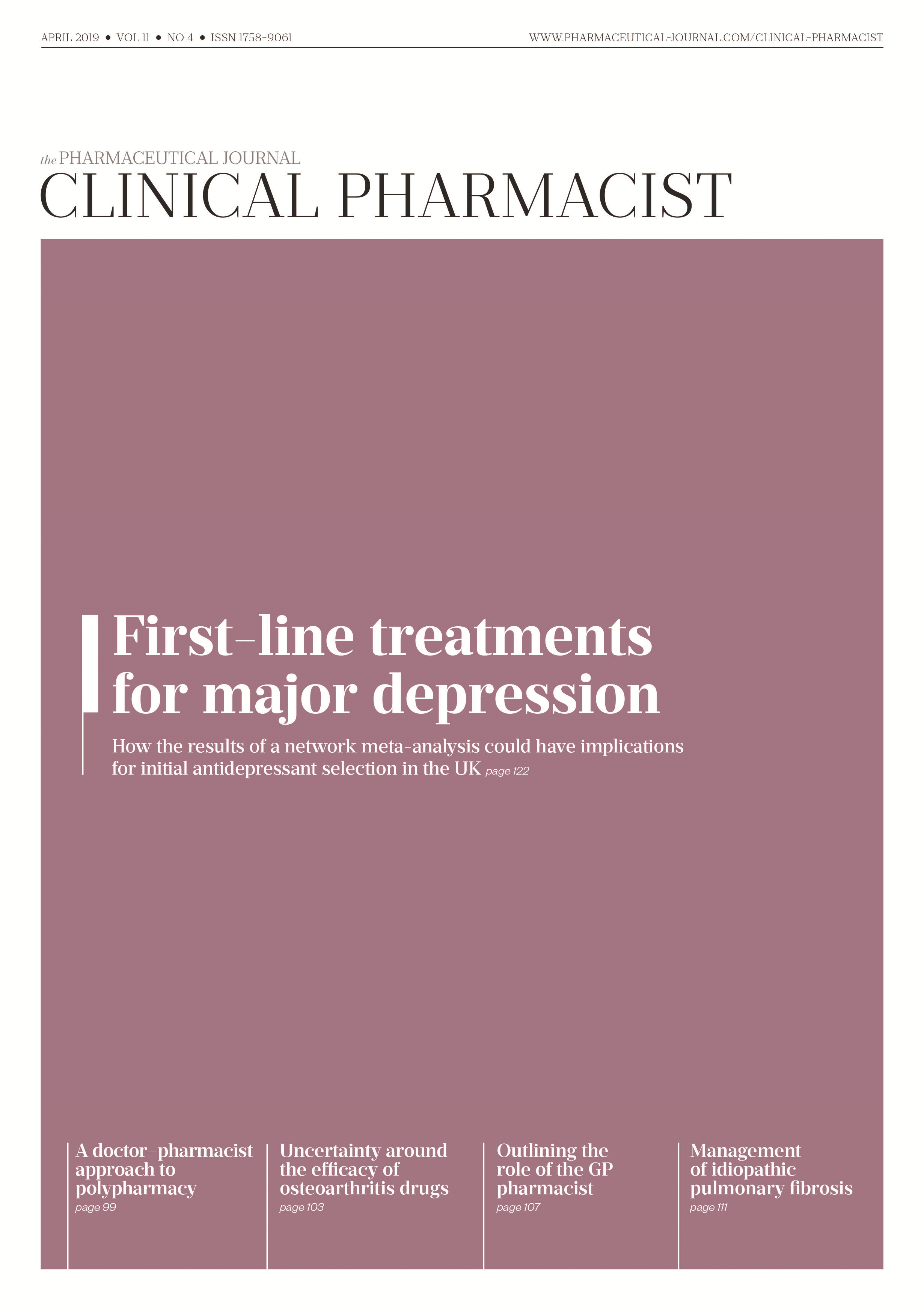 Publication issue cover for CP, April 2019, Vol 11, No 4