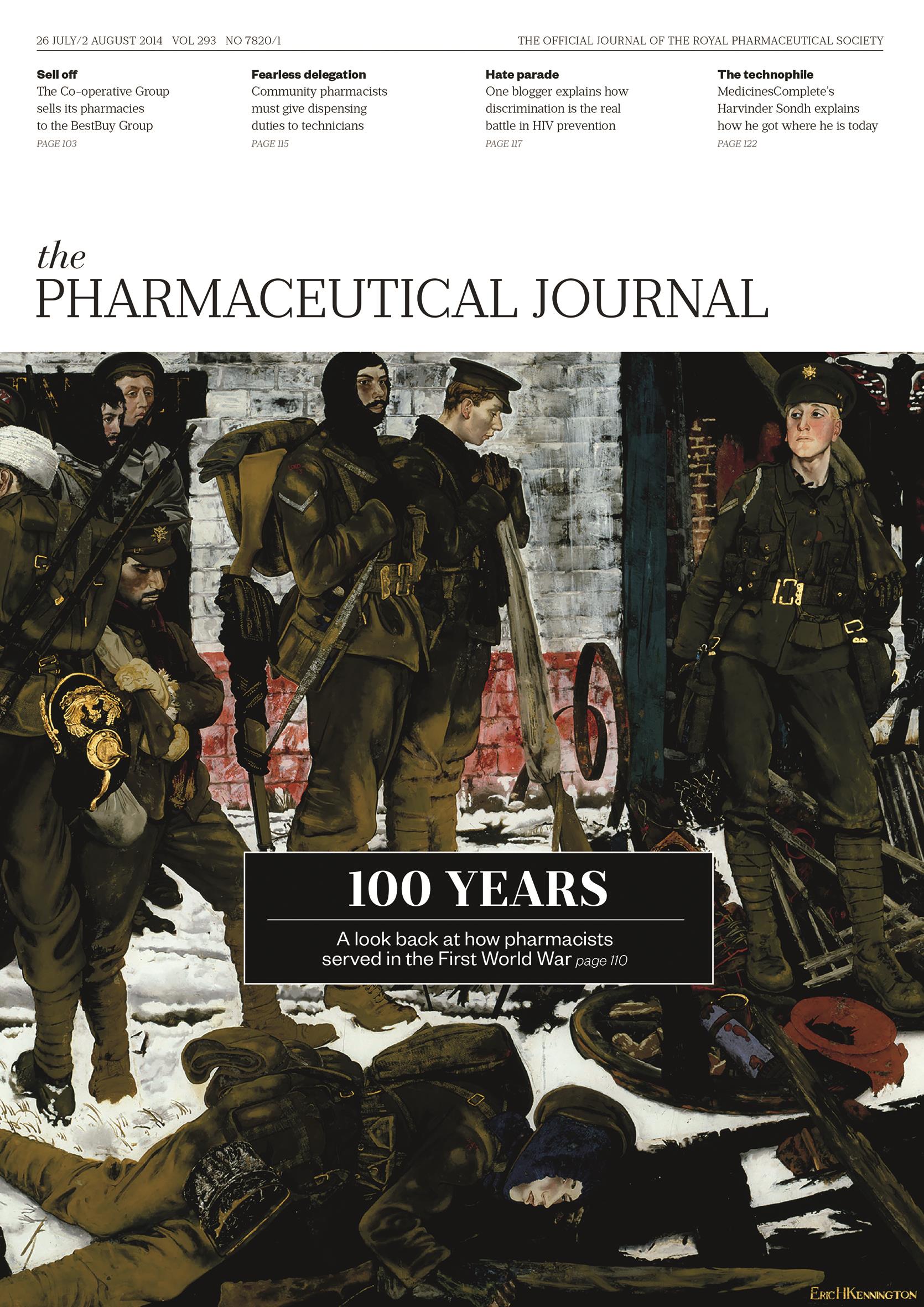 Publication issue cover for PJ, 26 July/2 August 2014, Vol 293, No 7820/1