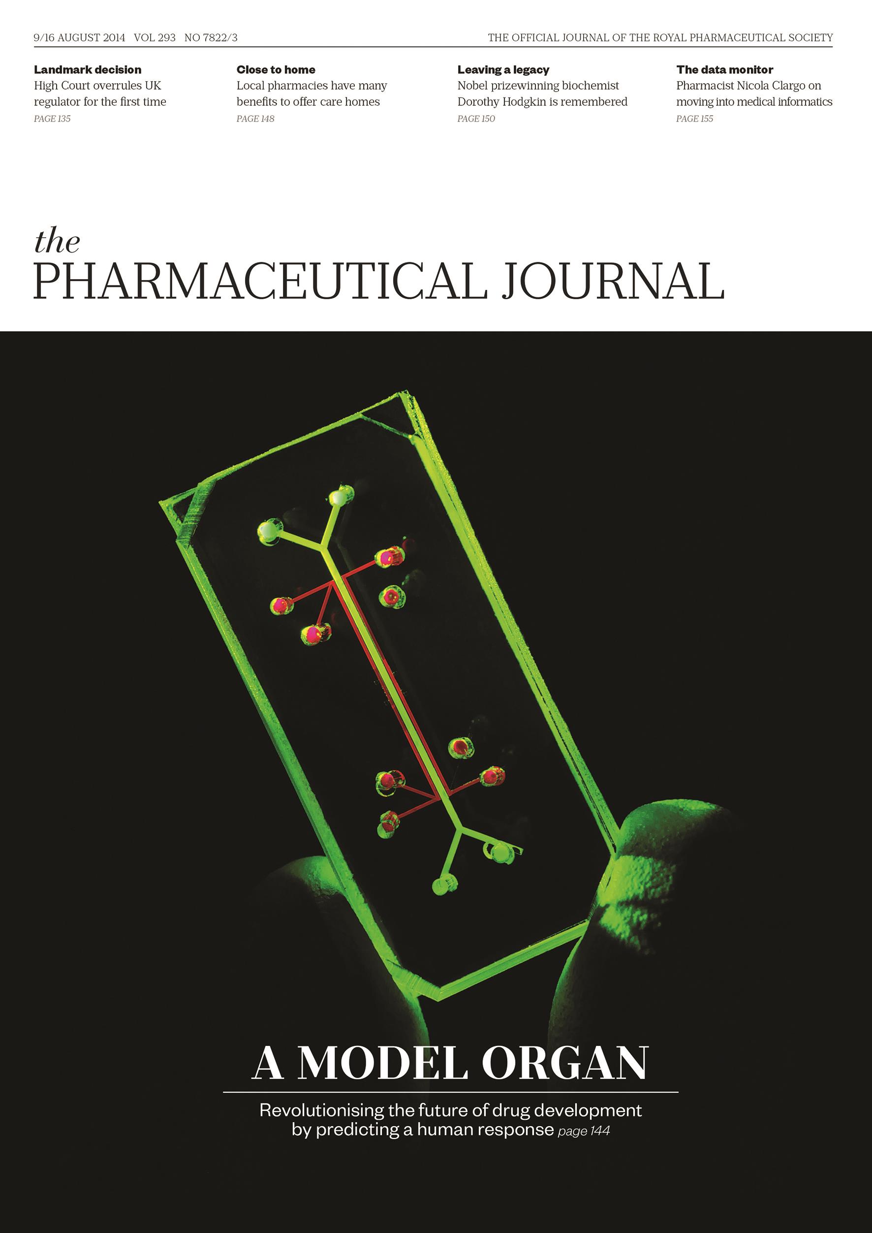 Publication issue cover for PJ, 9/16 August 2014, Vol 293, No 7822/3