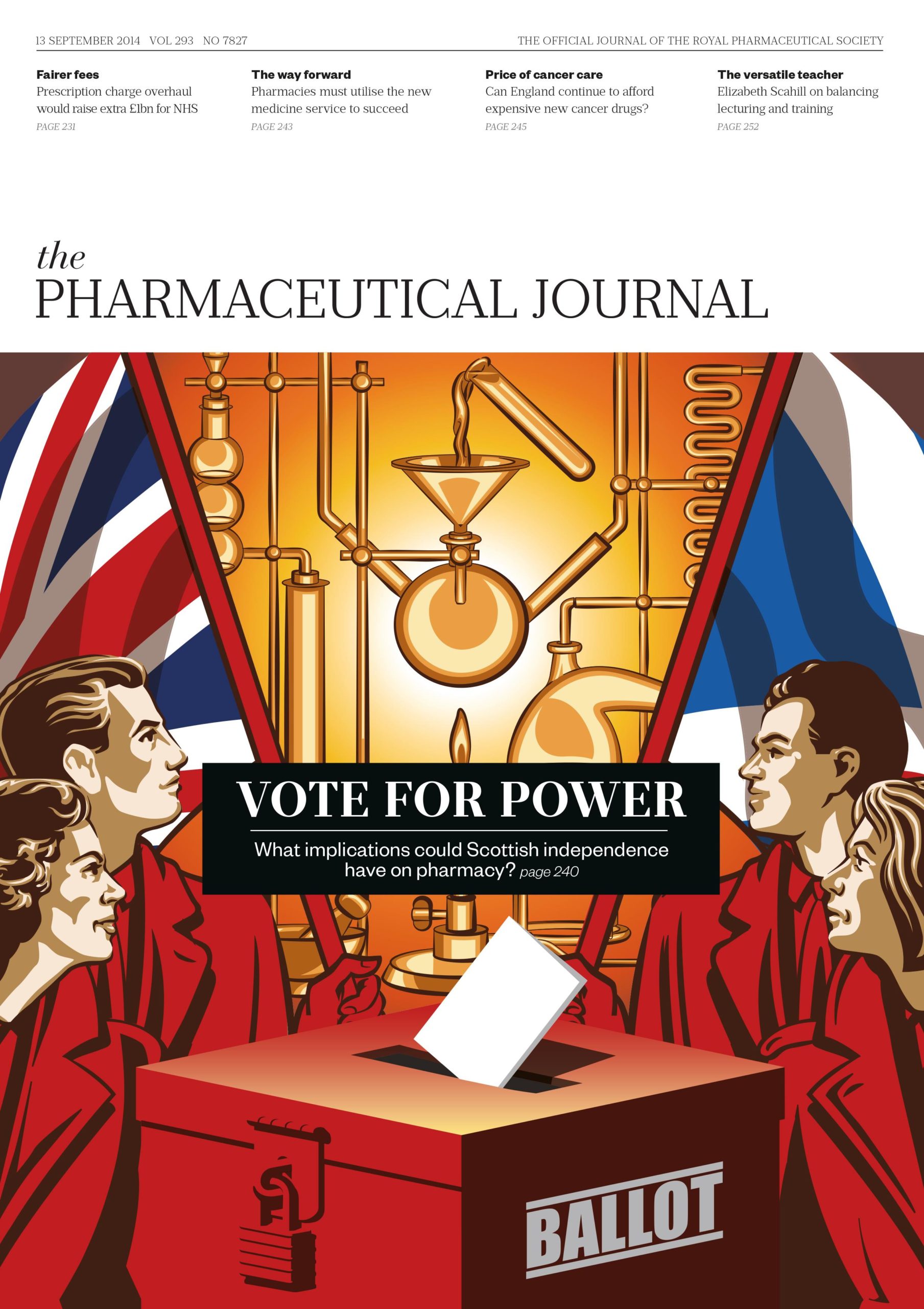 Publication issue cover for PJ, 13 September 2014, Vol 293, No 7827