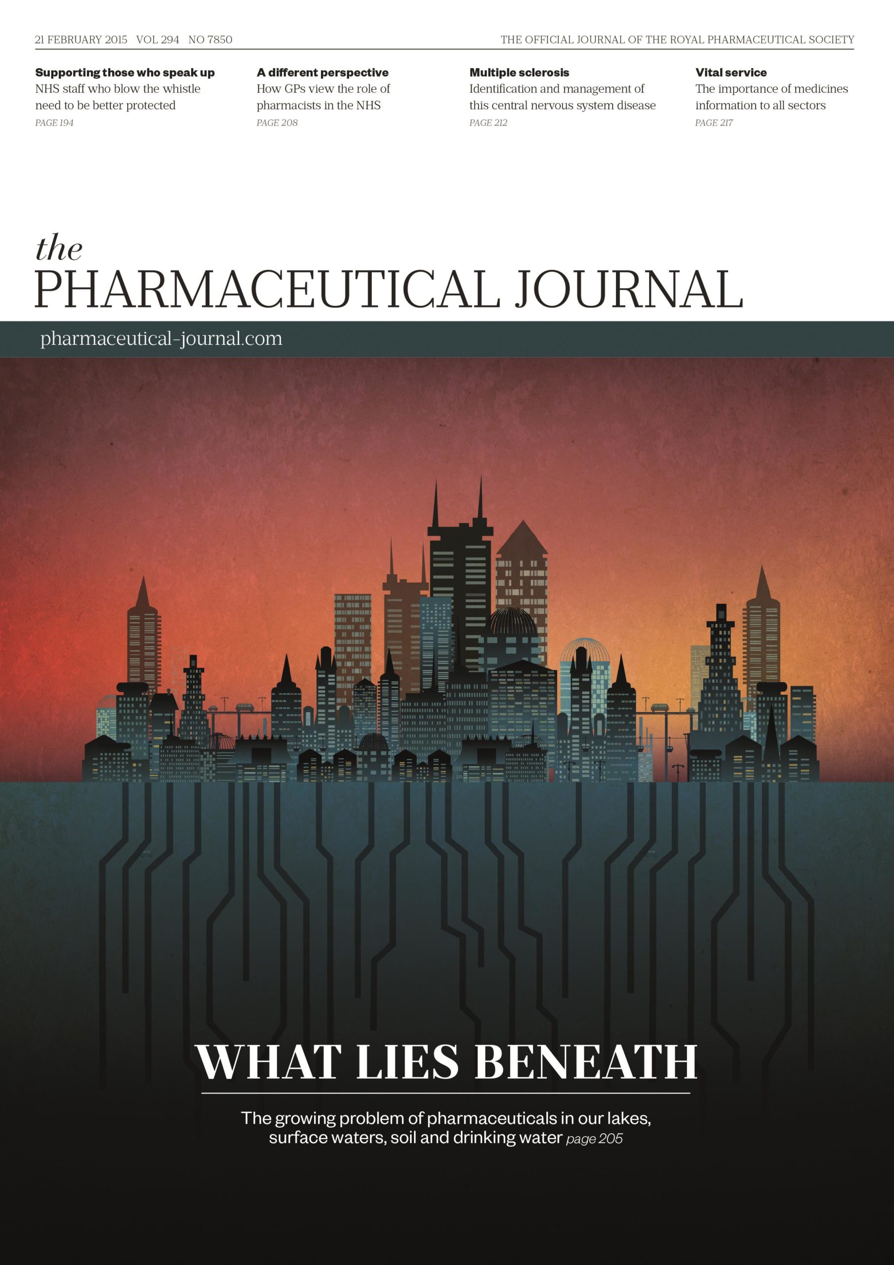 Publication issue cover for PJ, 21 February 2015, Vol 294, No 7850