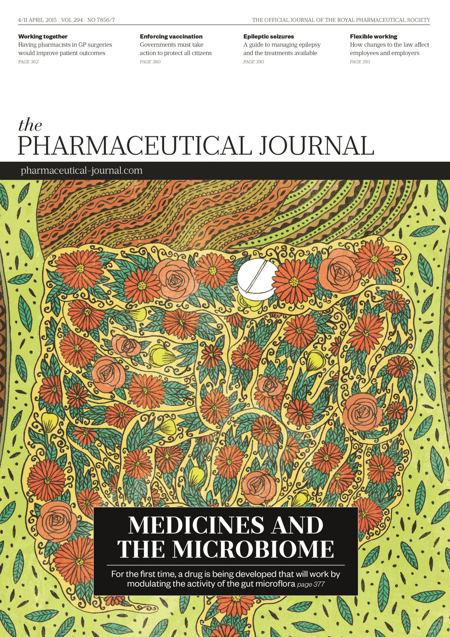 Publication issue cover for PJ, 4/11 April 2015, Vol 294, No 7856/7