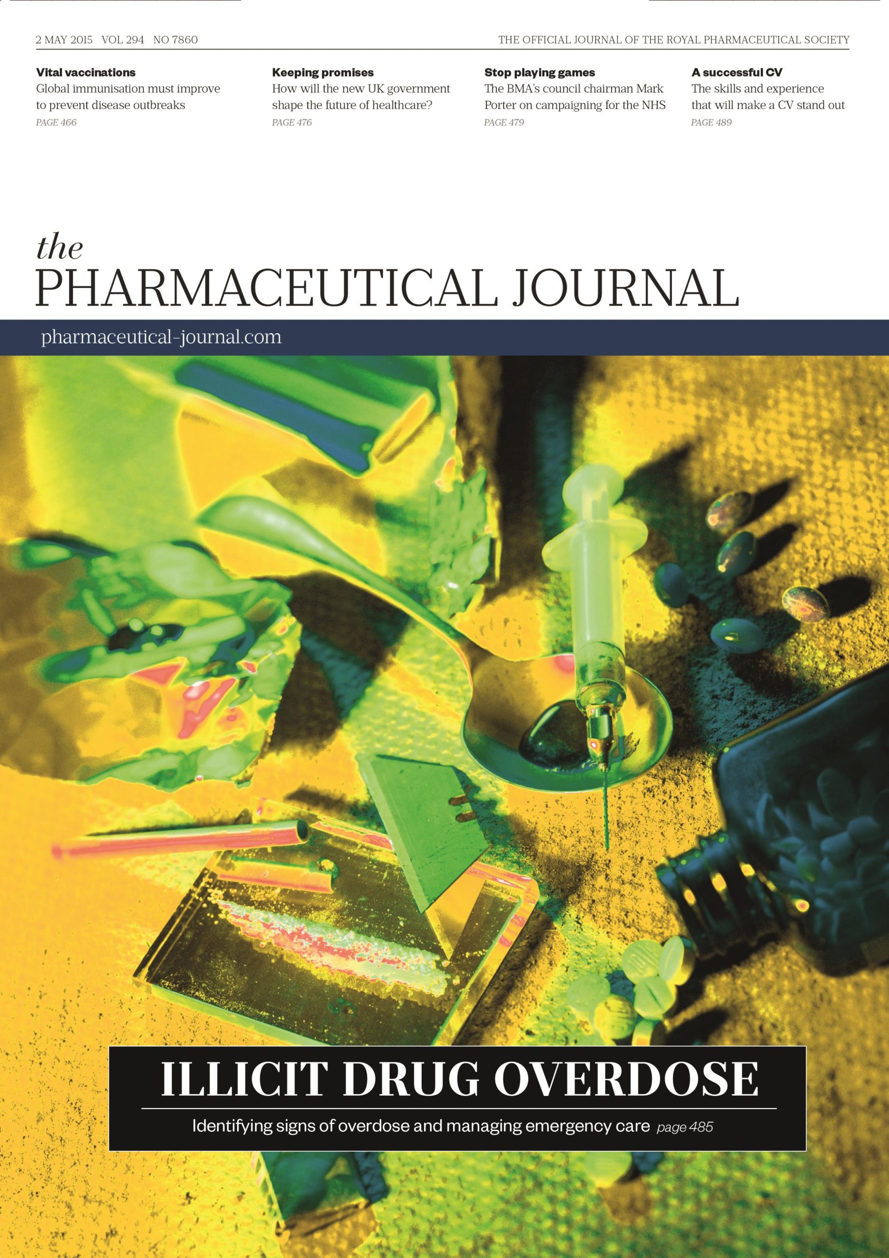 Publication issue cover for PJ, 2 May 2015, Vol 294, No 7860