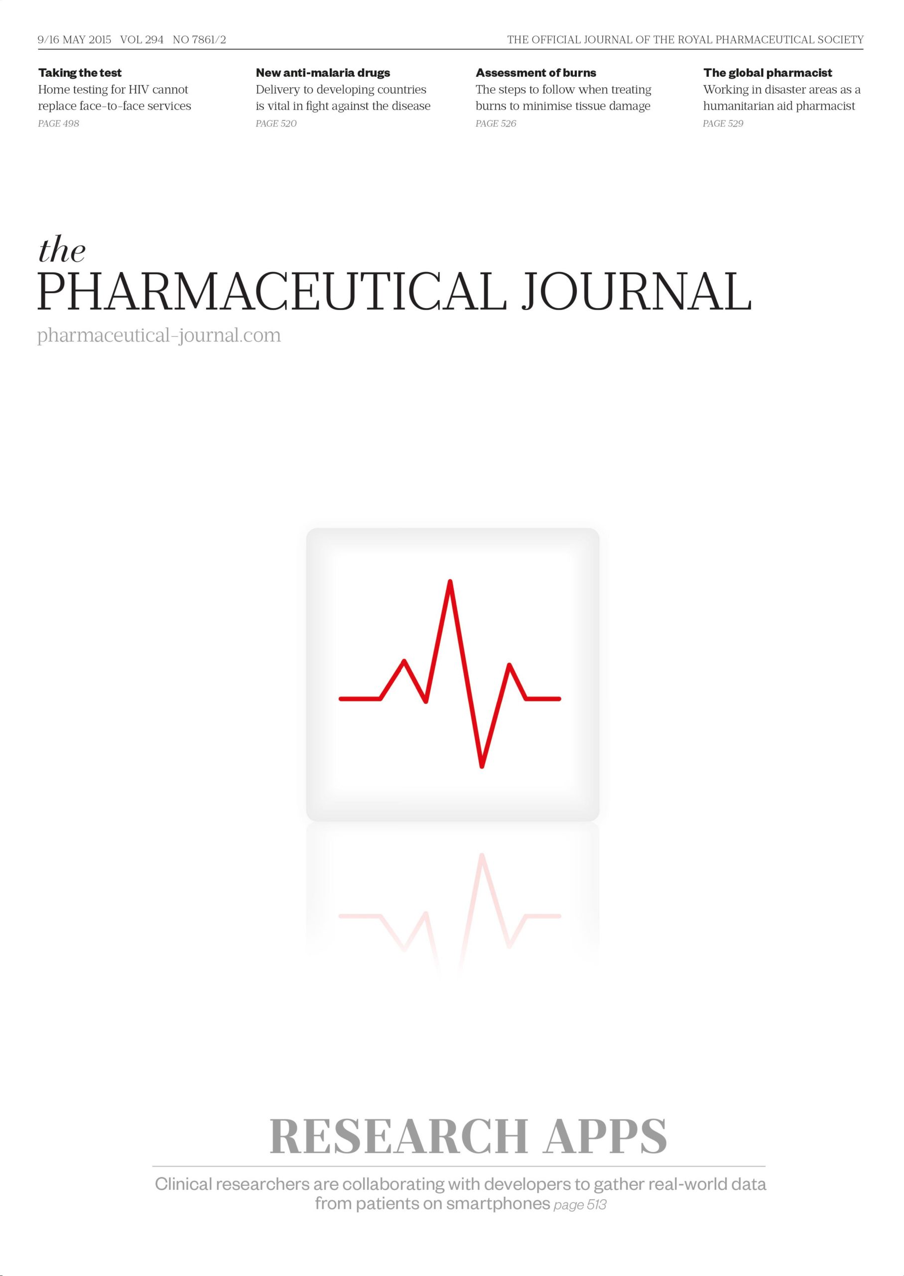 Publication issue cover for PJ, 9/16 May 2015, Vol 294, No 7861/2