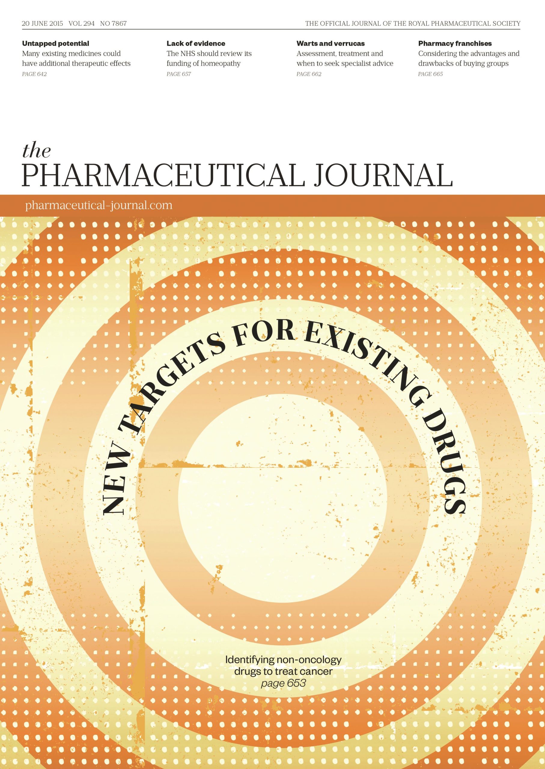 Publication issue cover for PJ, 20 June 2015, Vol 294, No 7867