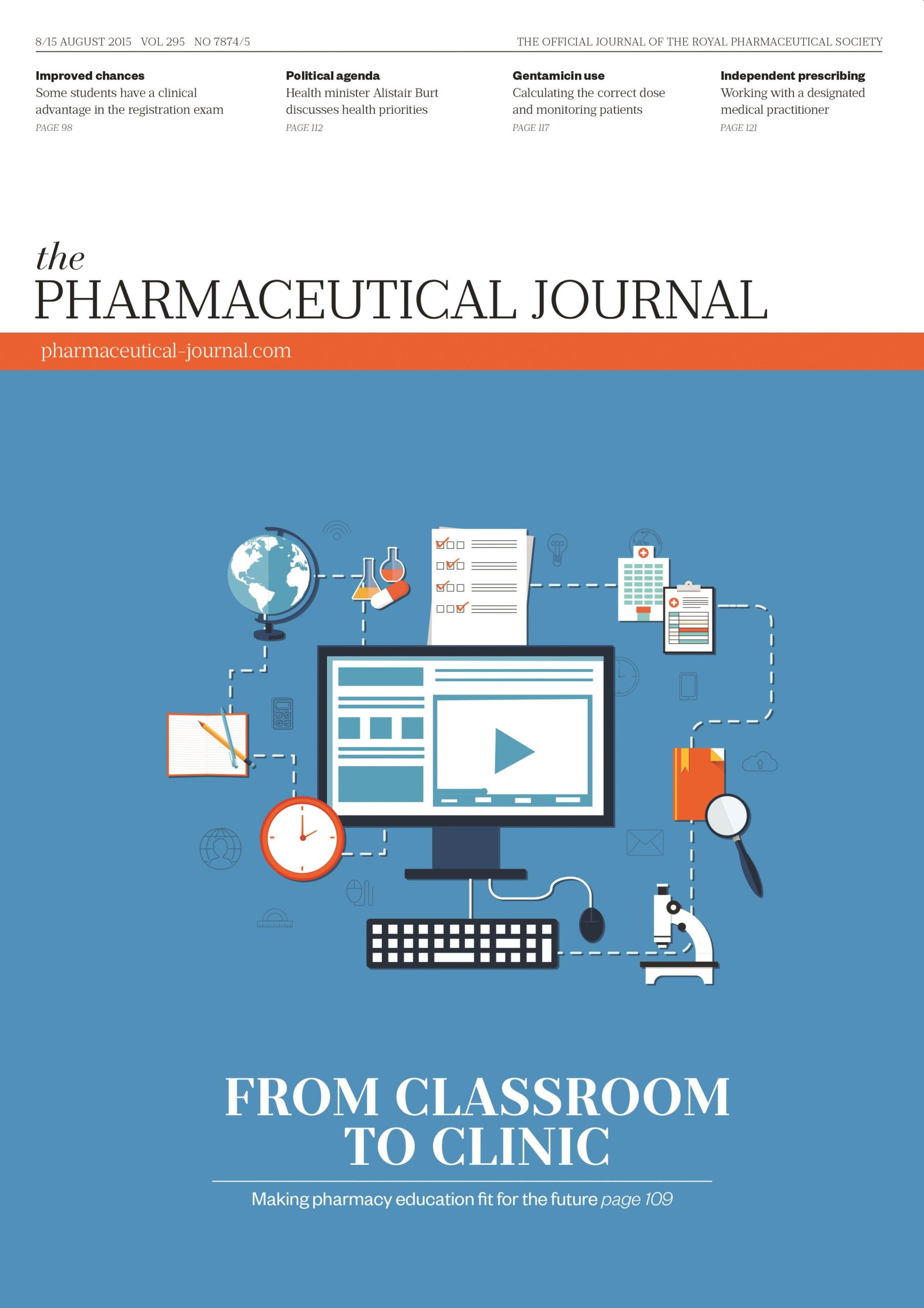 Publication issue cover for PJ, 8/15 August 2015, Vol 295, No 7874/5