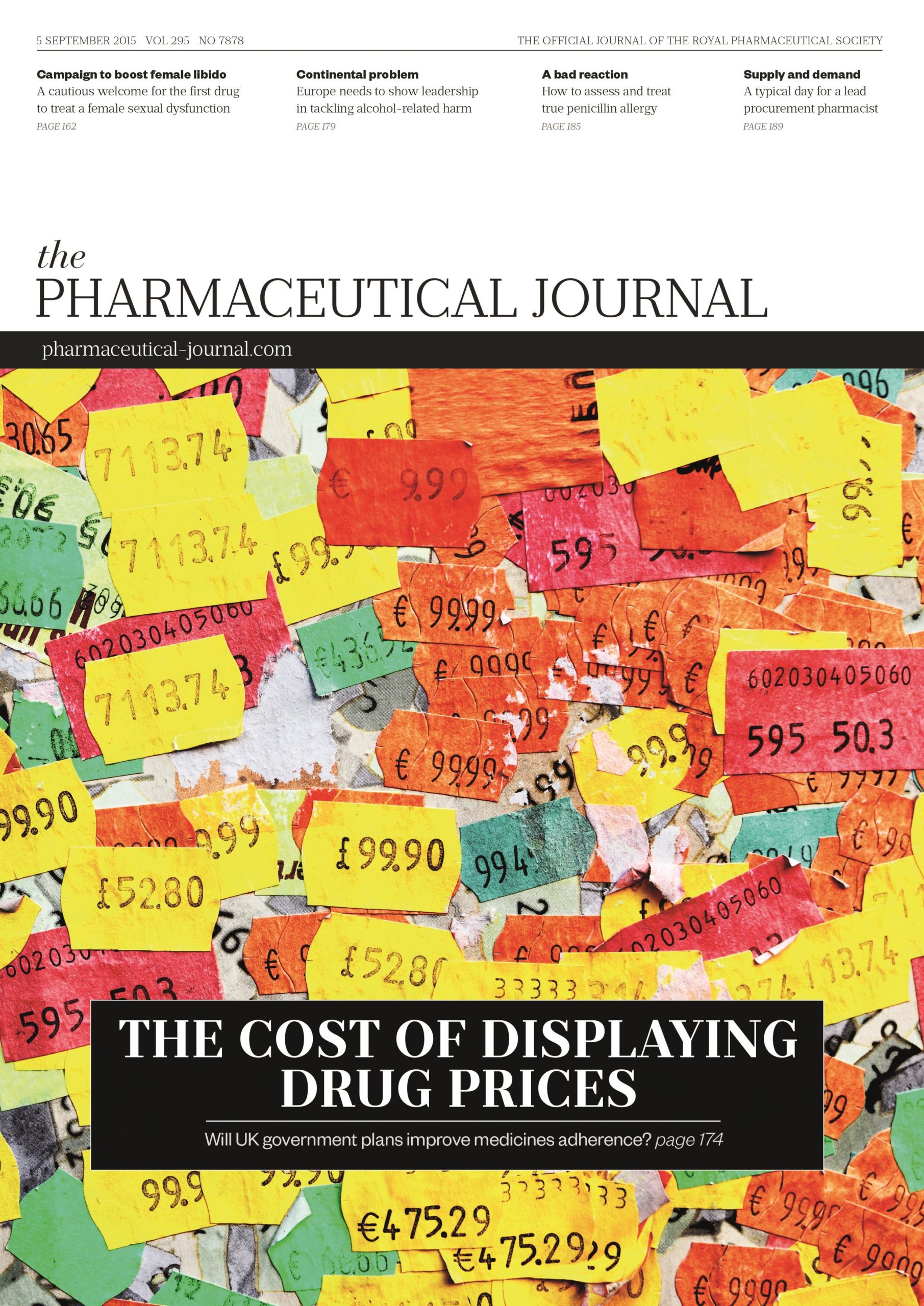 Publication issue cover for PJ, 5 September 2015, Vol 295, No 7878