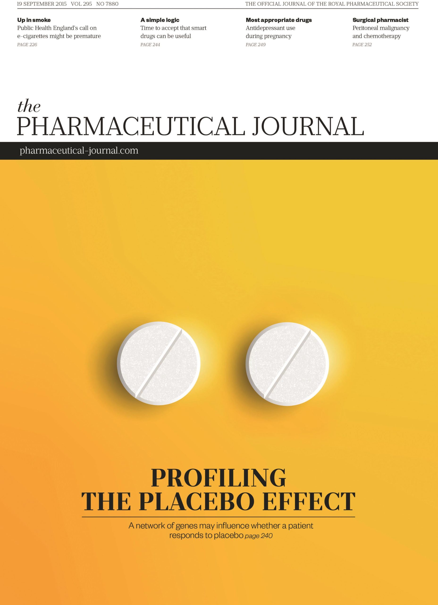 Publication issue cover for PJ, 19 September 2015, Vol 295, No 7880