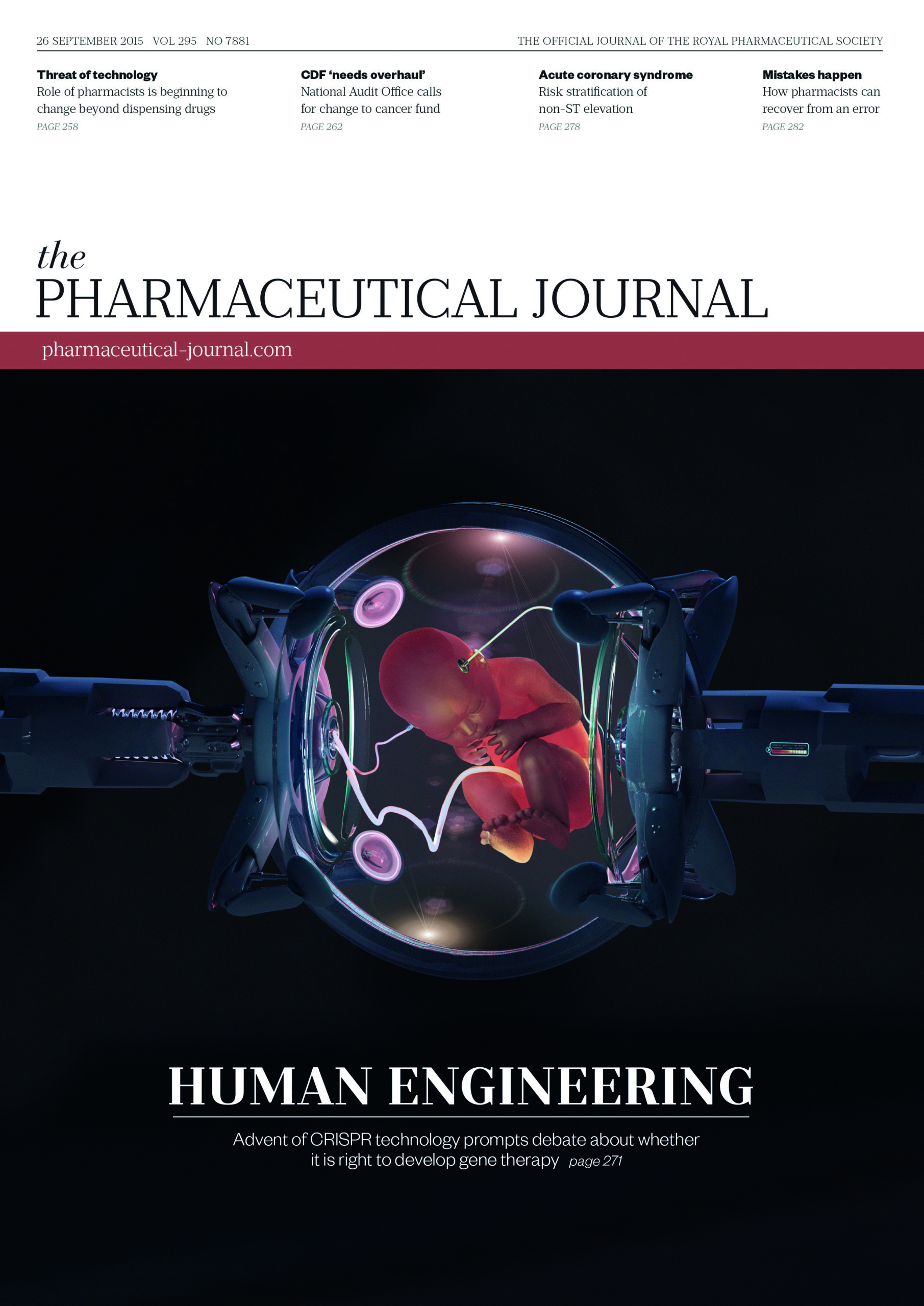 Publication issue cover for PJ, 26 September 2015, Vol 295, No 7881
