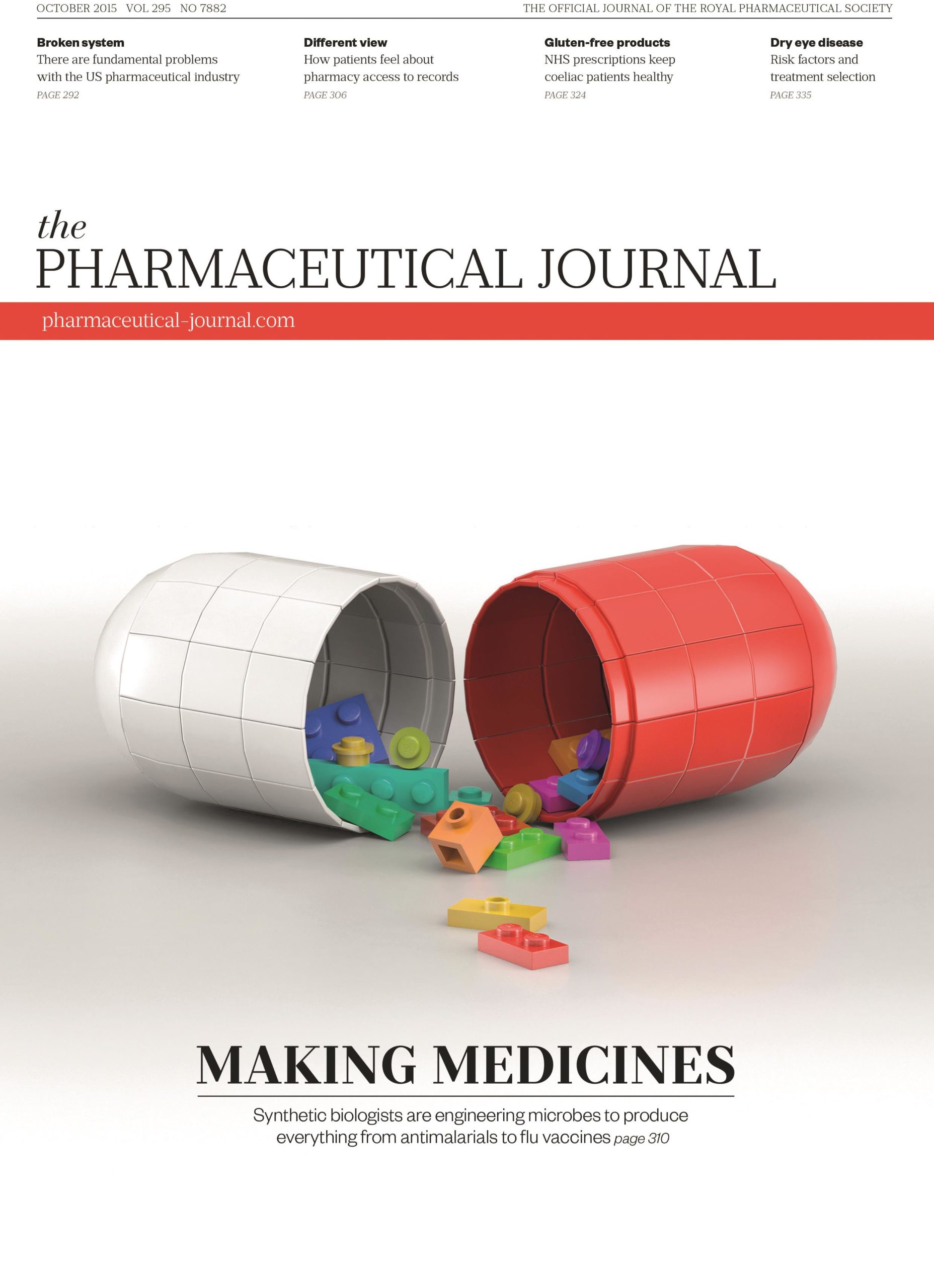 Publication issue cover for PJ, October 2015, Vol 295, No 7882