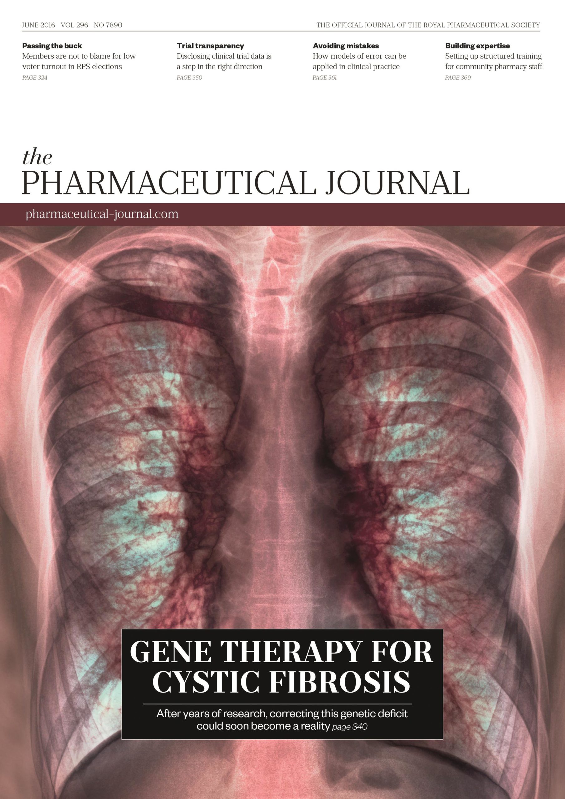 Publication issue cover for PJ, June 2016, Vol 296, No 7890