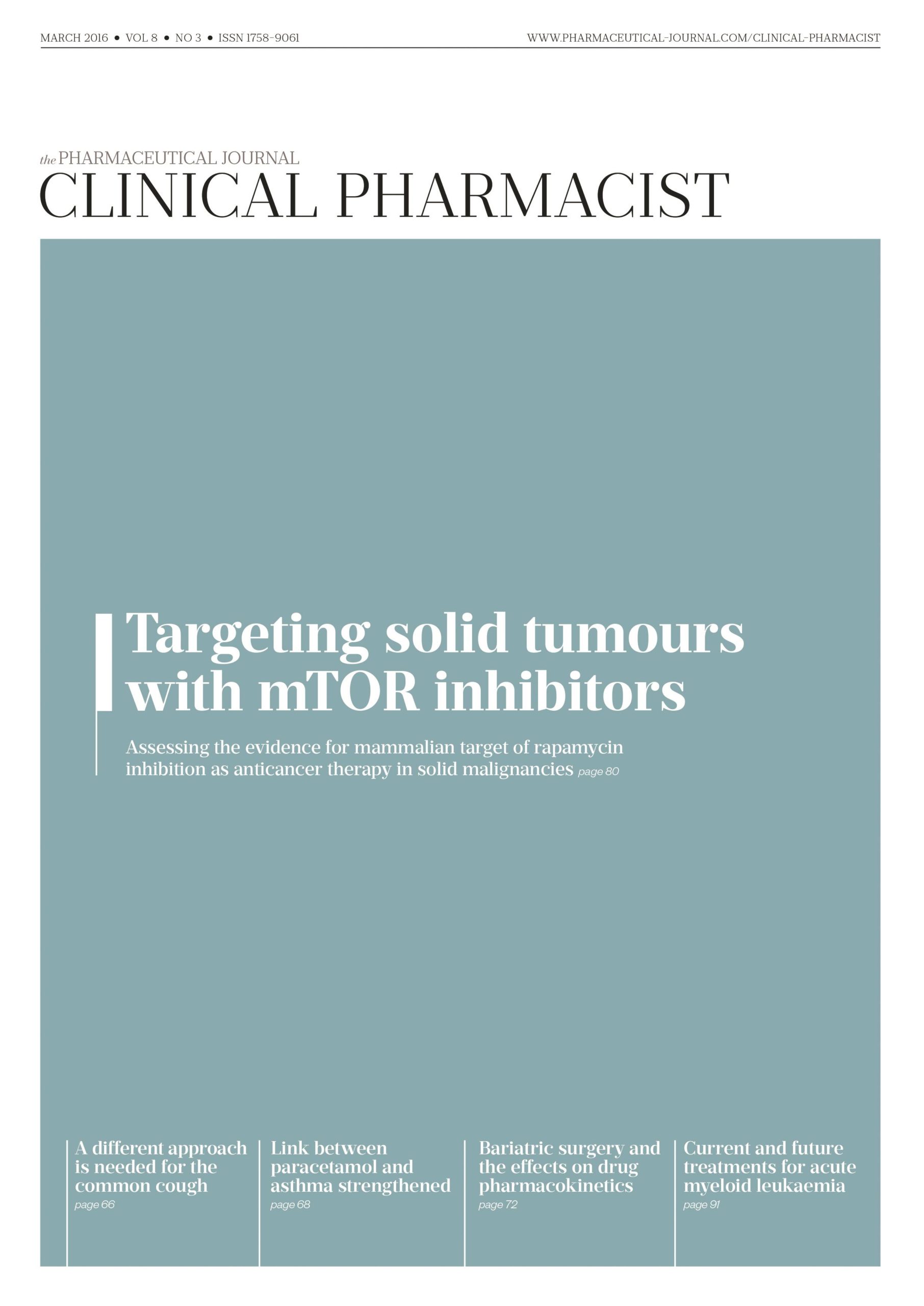 Publication issue cover for CP, March 2016, Vol 8, No 3