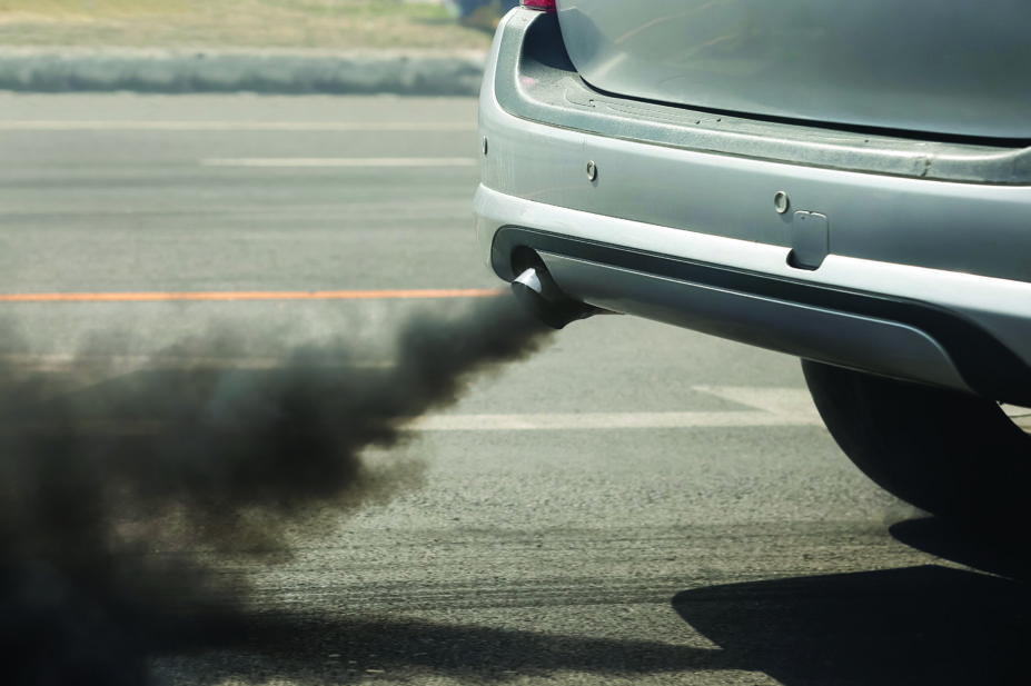 car exhaust contributing to air pollution
