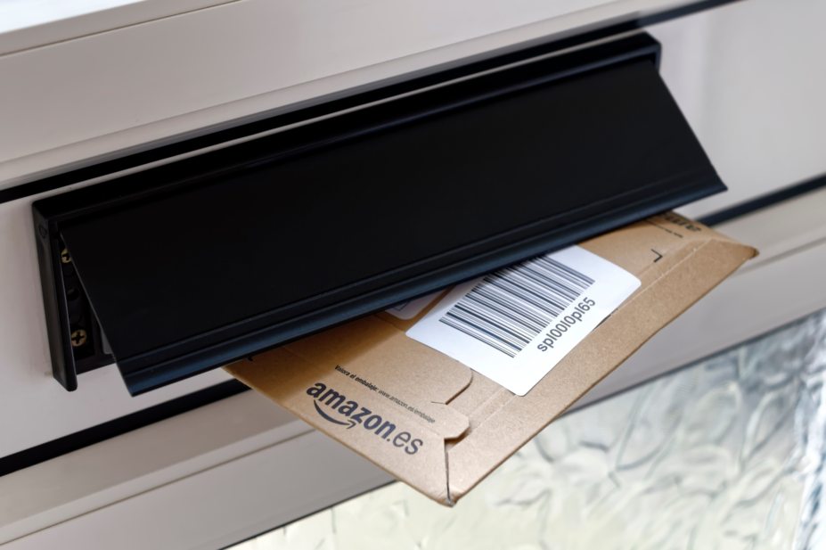 Amazon package in letterbox