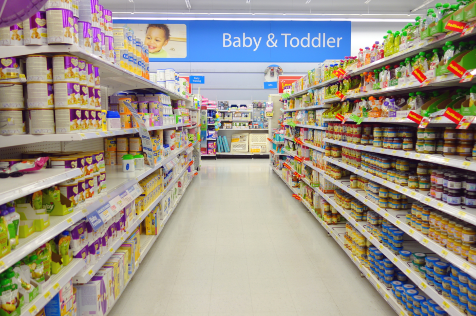 Baby aisle at supermarket