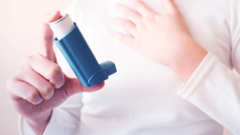 patient with inhaler for COPD