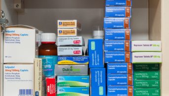 Cupboard of a patient's medicines