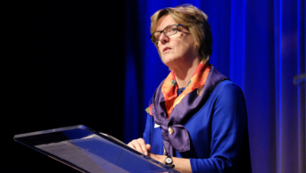 Dame Sally Davies, chief medical officer for England, talking at a summit
