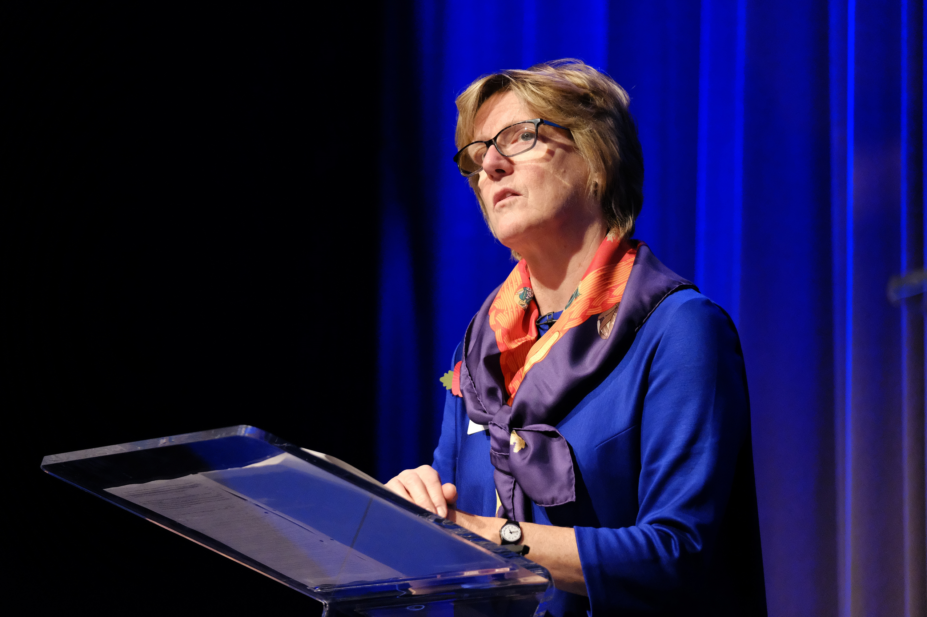 Dame Sally Davies, chief medical officer for England, talking at a summit
