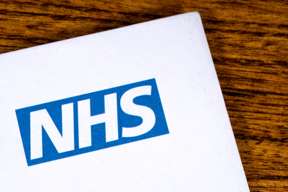 NHS logo on paper