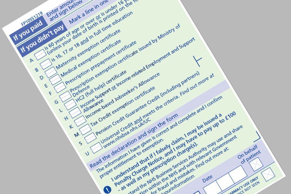 New FP10 Paper Prescription Form