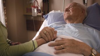 Dying patient receiving palliative care