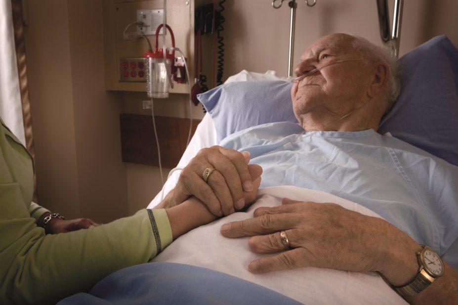 Dying patient receiving palliative care