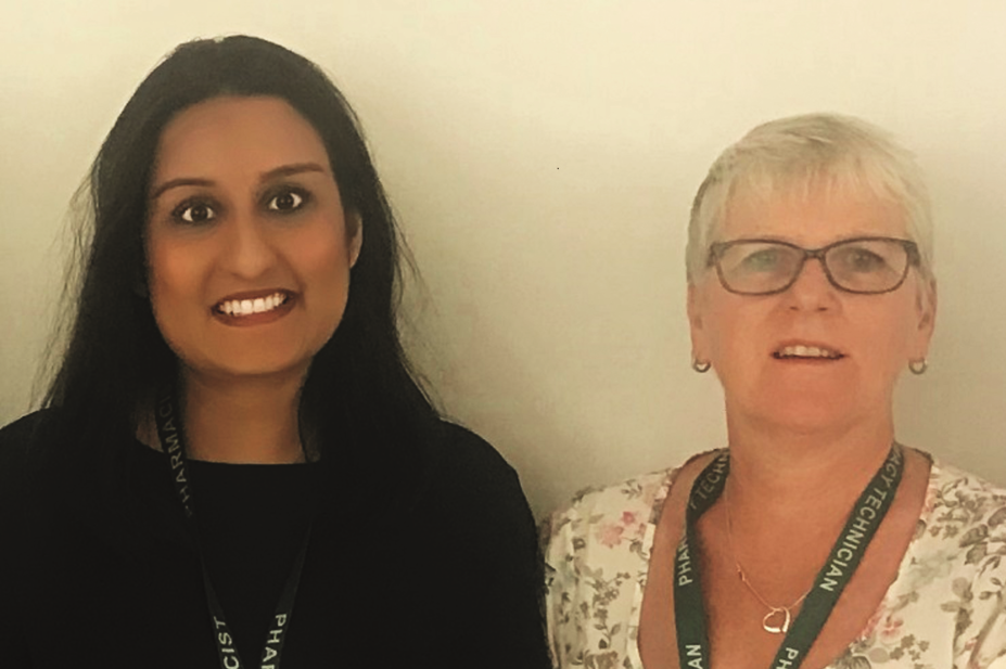 Amira Chaudry, emergency care pharmacist at Mid Essex Hospital NHS Trust and Wendy Forster, pharmacy technician based on the Acute Medical Unit (AMU) at Mid Essex Hospital NHS Trust