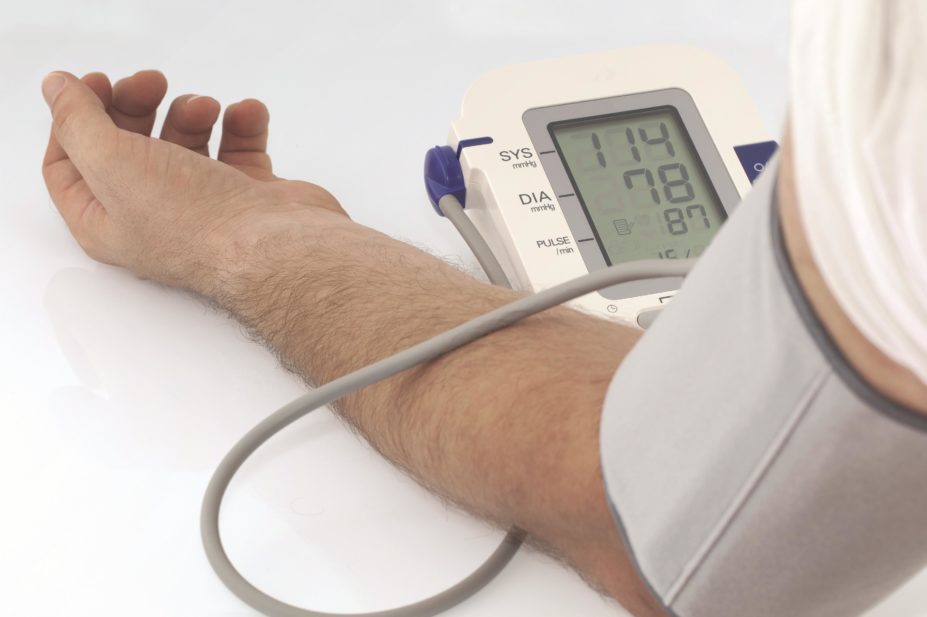 Blood pressure monitor showing low blood pressure results