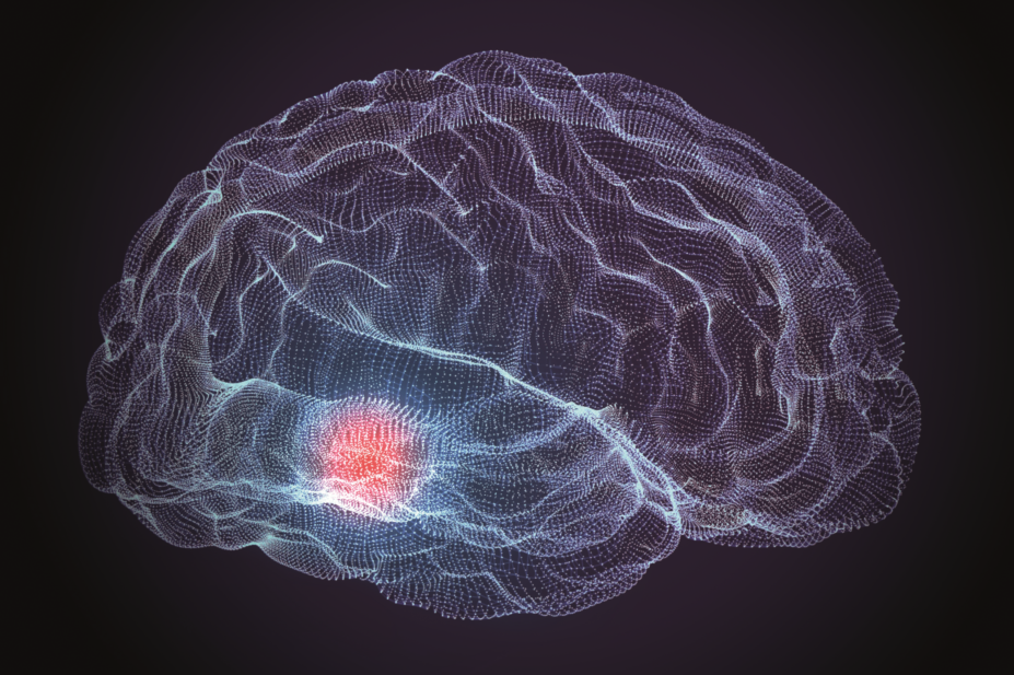 Illustration of neutrons forming brain