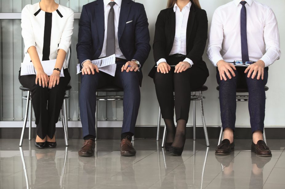 Pharmacy body’s guide gives a sense of the qualifications, skills and experience pharmacists may need to work in general practice. In the image, candidates sit waiting for a job interview