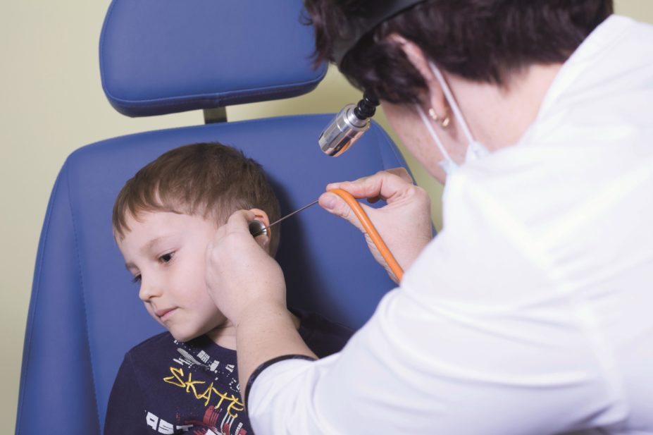 Ear examination on a child