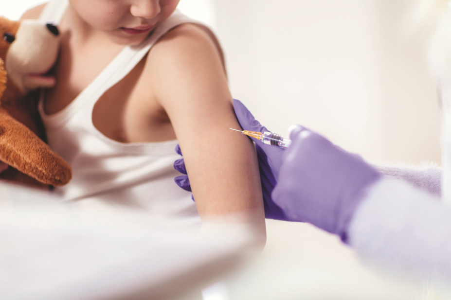 Child having MMR vaccination