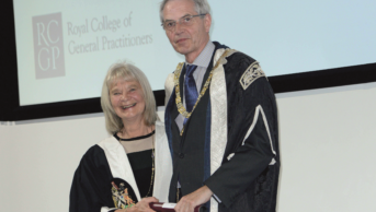 Christine Bond being awarded her honorary fellowship at the Royal College of General Practitioners