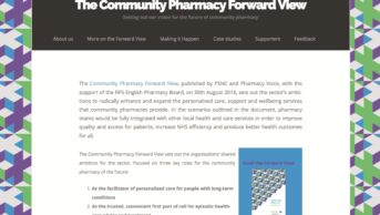 Community pharmacy forward view microsite, https://cpfv.info