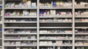 Dispensary shelves in a pharmacy