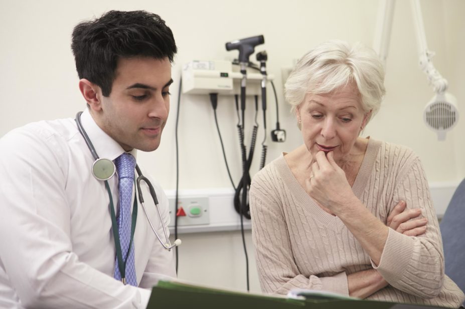 Researchers have identified six high-risk medicines or combinations of high-risk medicines which they suggest should be targeted in medicines reviews to reduce iatrogenic disease in older people. In the image, doctor consulting with senior patient