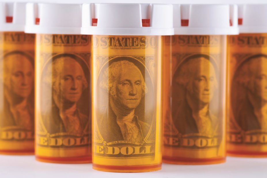 The recent 5000% price increase for toxoplasmosis treatment Daraprim has sparked a wider discussion on the problems in the pharmaceutical industry in the US. In the image, dollar bills inside prescription pill bottles