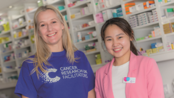 Donna Reeve, the charity’s facilitator manager for the East of England (left) with pharmacist Leanne Pang