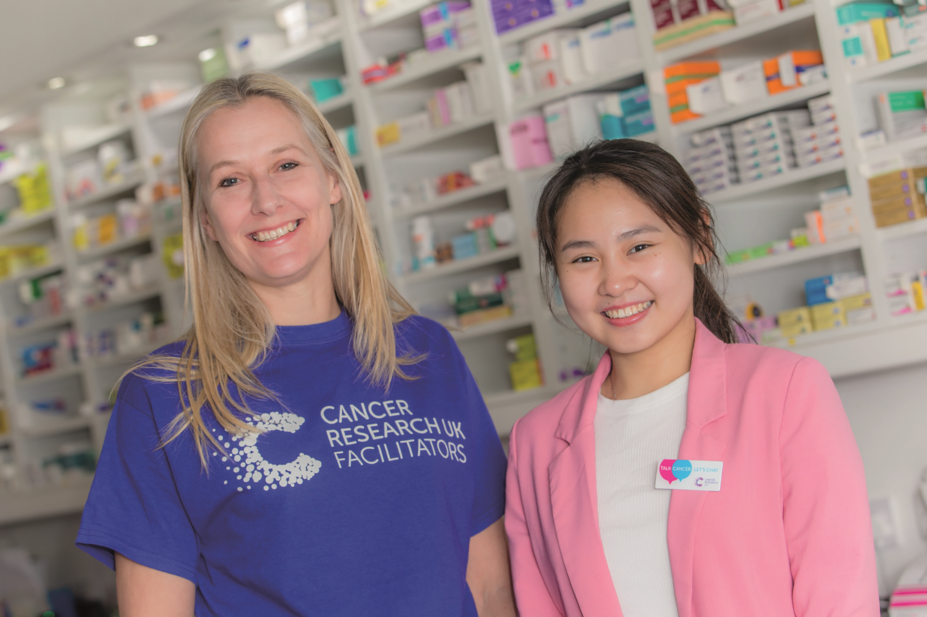 Donna Reeve, the charity’s facilitator manager for the East of England (left) with pharmacist Leanne Pang