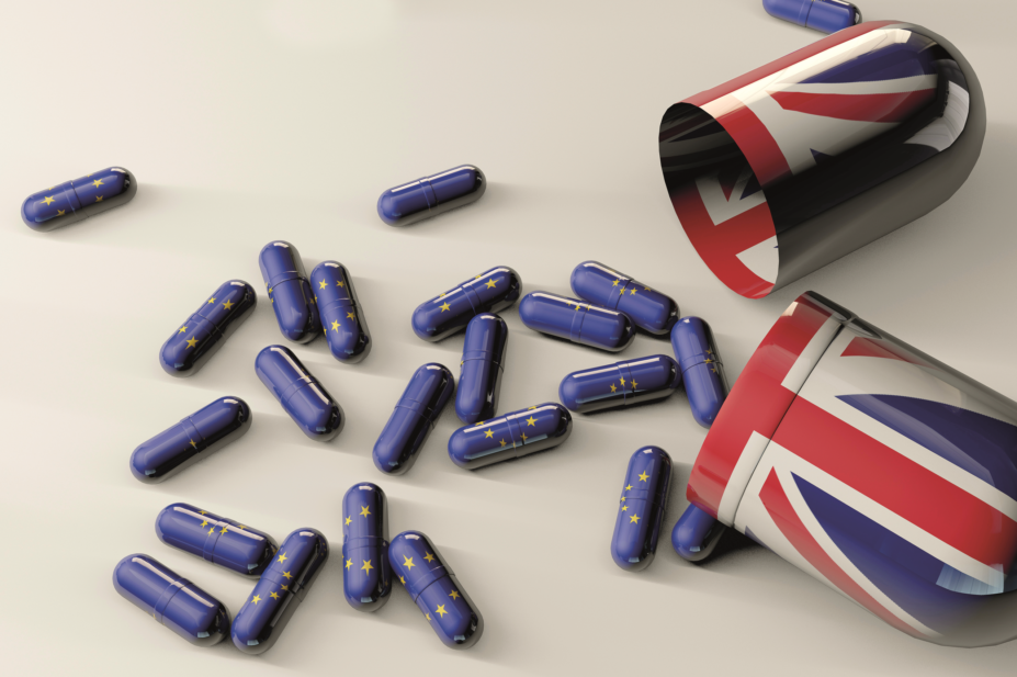 EU pills Brexit concept