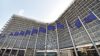 European Commission headquarters with EU flags