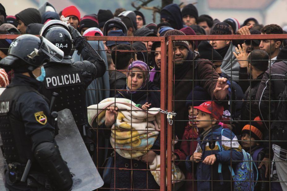 There have been over one million arrivals to Europe by land and sea in 2015. Syrians represent around two-thirds of arrivals from Eastern Mediterranean route. In the image, refugees trying to get into Germany from the Slovenian border