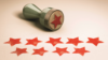 Excellence concept, nine stars stamp