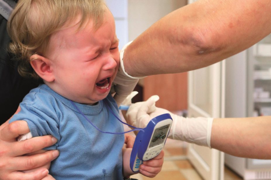 Researchers have carried out a study in children aged two years and under to learn more about how injectable influenza vaccines trigger immunity in this group. In the image, a toddler receives a flu vaccine
