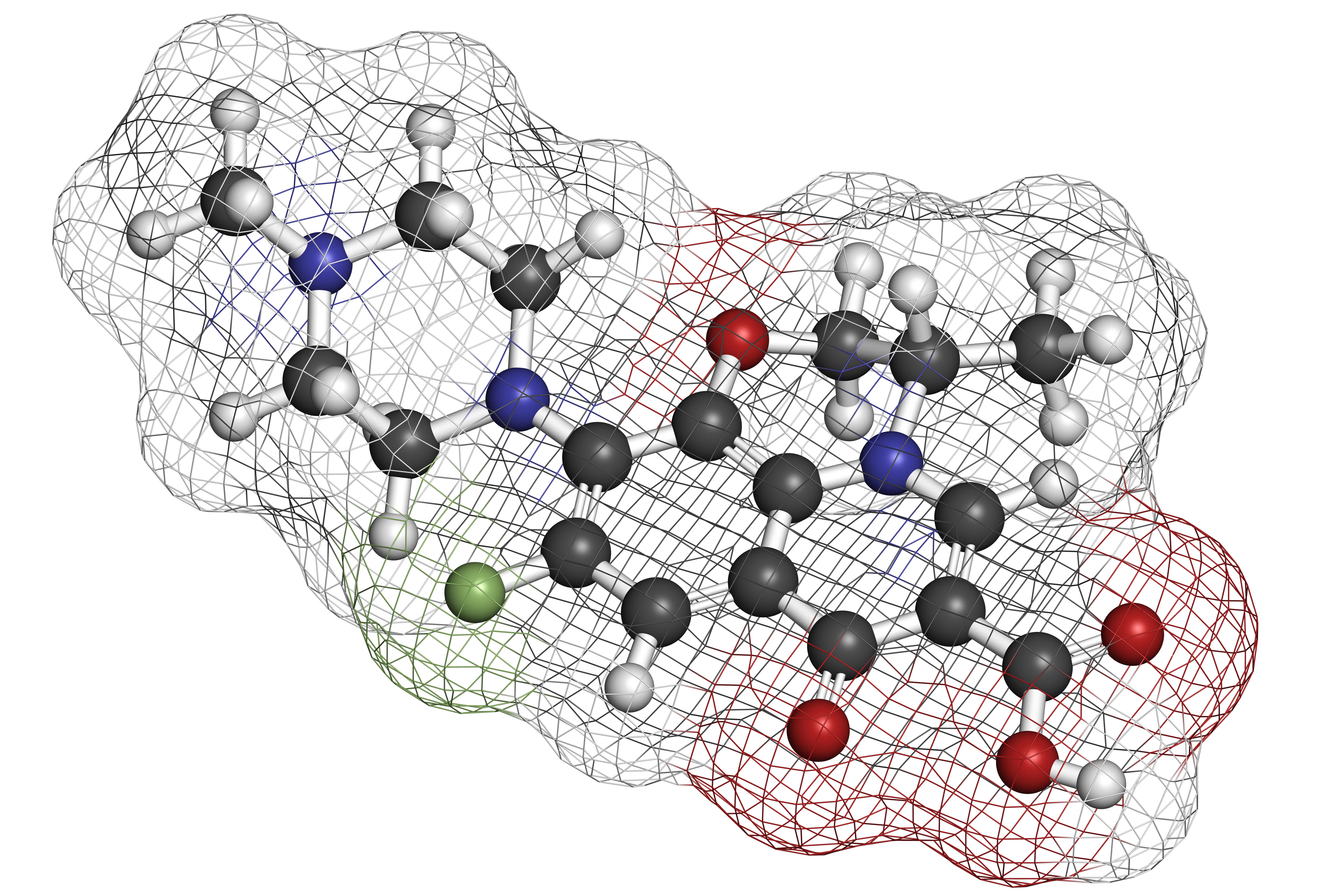 Fluoroquinolone antibiotic molecule