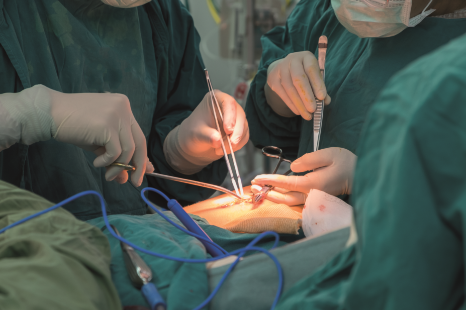 Surgeons performing general surgery